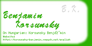 benjamin korsunsky business card